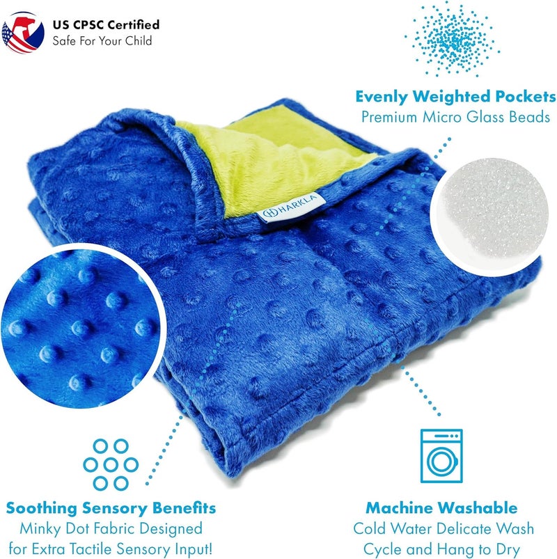 Harkla Weighted Lap Pad for Kids (Deep Blue) - Image 3